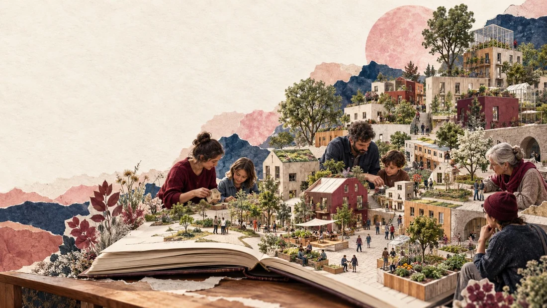 Illustration of the theme Living and building