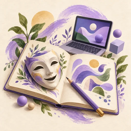 Illustration of the theme Creativity, futures and digital practices