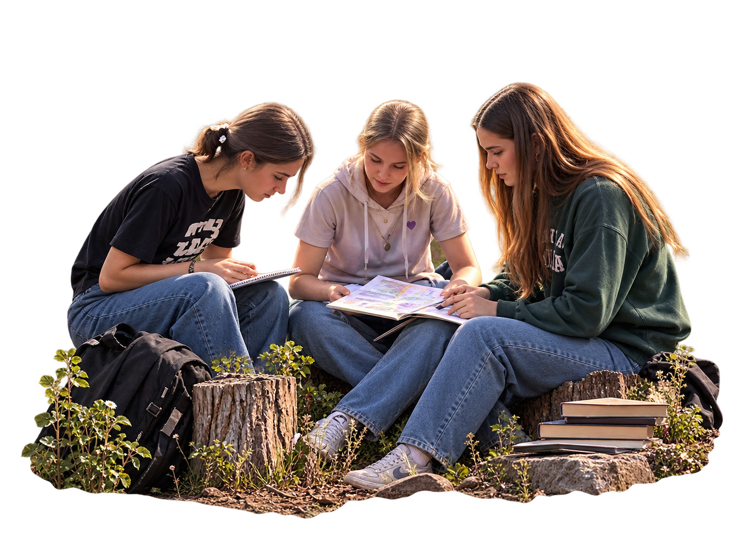 Jeunes en train d'apprendre ensemble