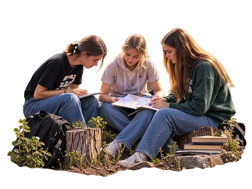 Jeunes en train d'apprendre ensemble